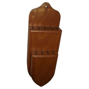 Knife Block Handmade Oak Wall Hanging (9 slots) 12.25" x 4.25" golden brown